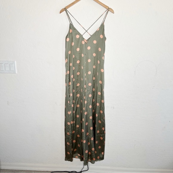 Zara Wide Leg Polka Dot Satin Jumpsuit - Picture 5 of 10